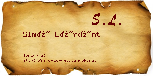 Simó Lóránt névjegykártya